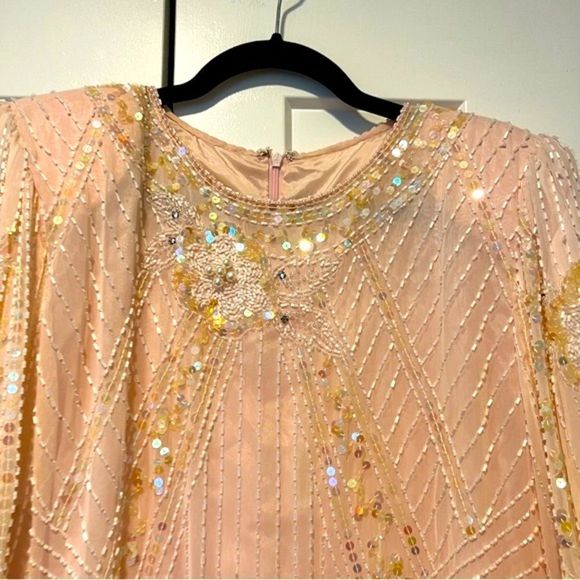 • VINTAGE 80s Gorgeous sparkly pink evening Gown • - Picture 13 of 16